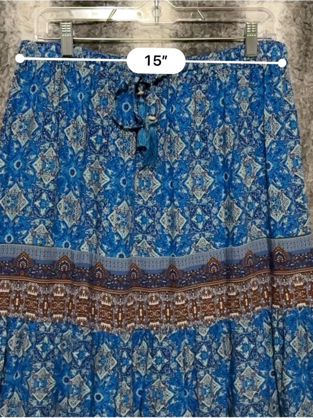 Ava Christine Boho Rayon Maxi Skirt size L - Picture 10 of 11